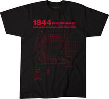 Load image into Gallery viewer, Portland Memorial-Stadium-Civic-Blueprint-Tee
