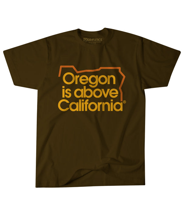 Oregon is Above California T-Shirt in Brown