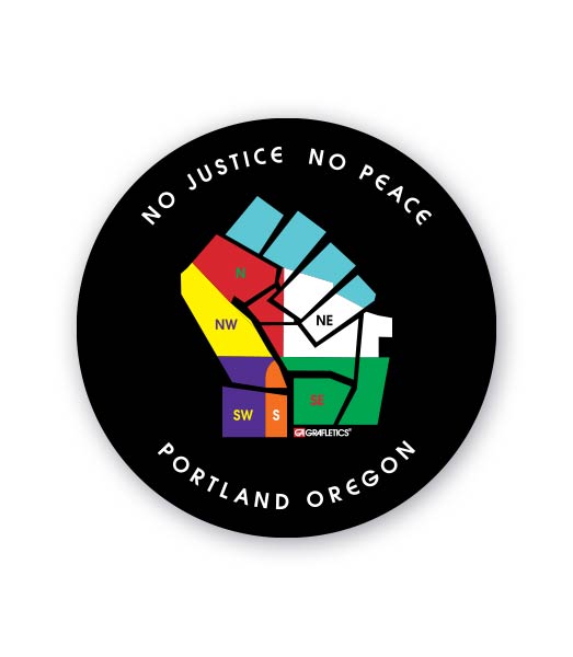 No Justice, No Peace Portland Sticker by Grafletics