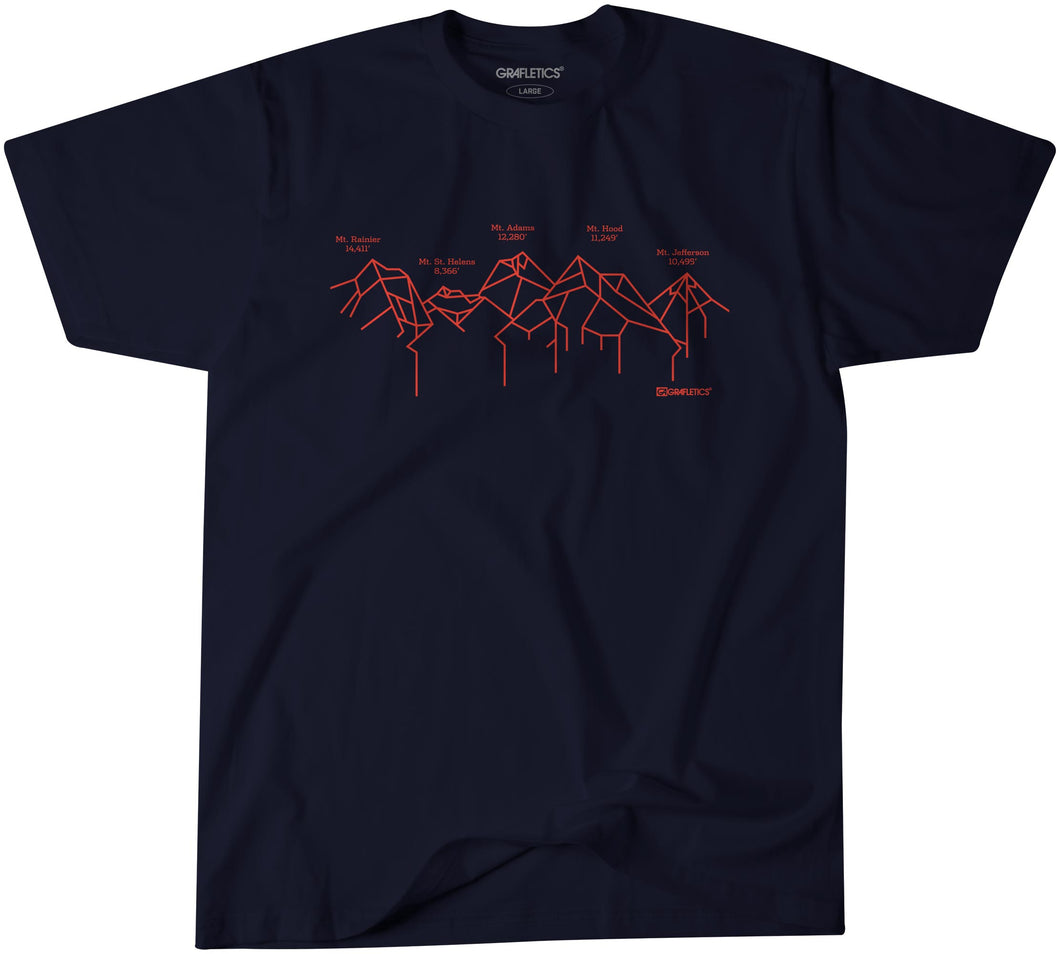 Cascade Mountain Range Graphic T-Shirt