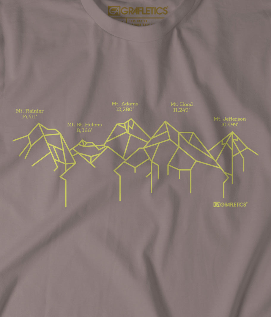 Mountain Range T-Shirt inspired by Cascadia – Grafletics®