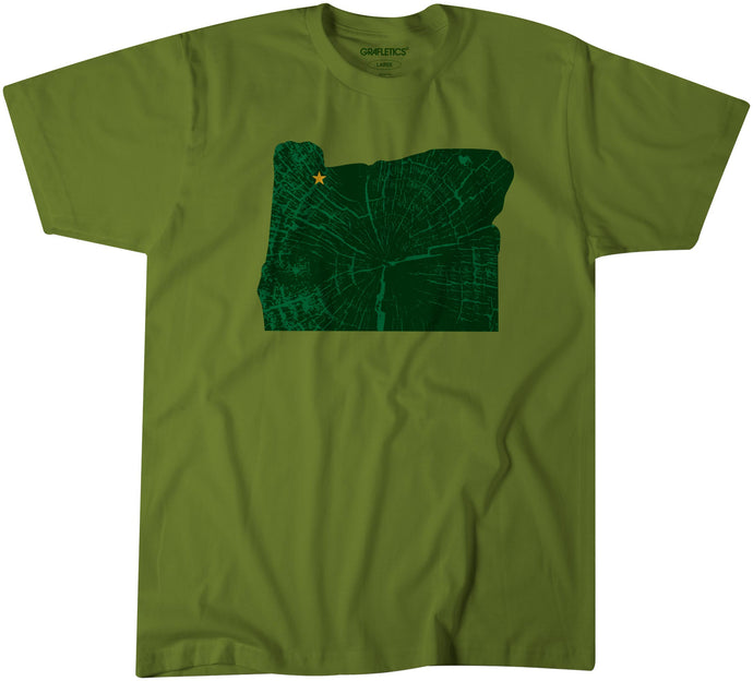 Oregon T-Shirt with wood grain texture