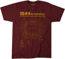 Load image into Gallery viewer, Portland Memorial-Stadium-Civic-Blueprint-Tee
