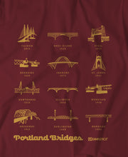 Load image into Gallery viewer, Portland Bridges Tee by Grafletics
