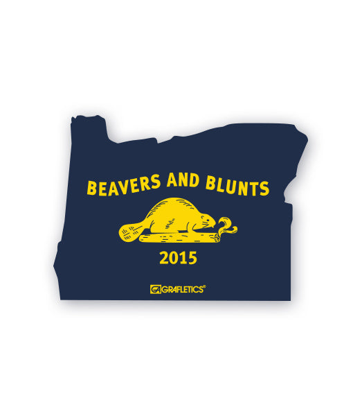 Oregon Beavers and Blunts Sticker by Grafletics
