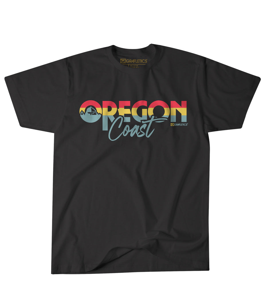 Oregon Coast T-Shirt with Haystack Rock by Grafletics