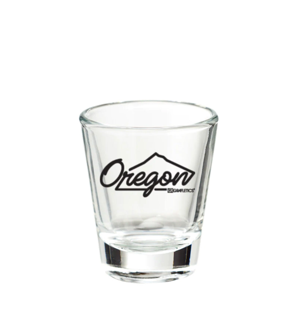 Oregon Script Shot Glass by Grafletics