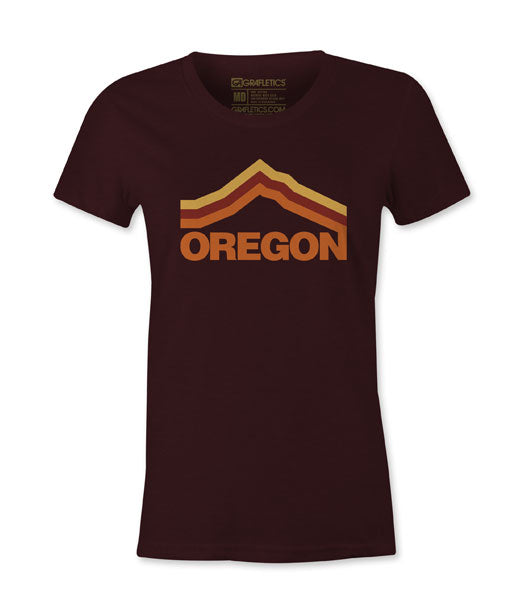 Women's Oregon T-Shirt , Women's Maroon Mt. Hood Tee